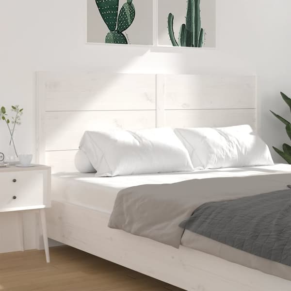 vidaXL sengegærde 186x4x100 cm massivt fyrretræ hvid
