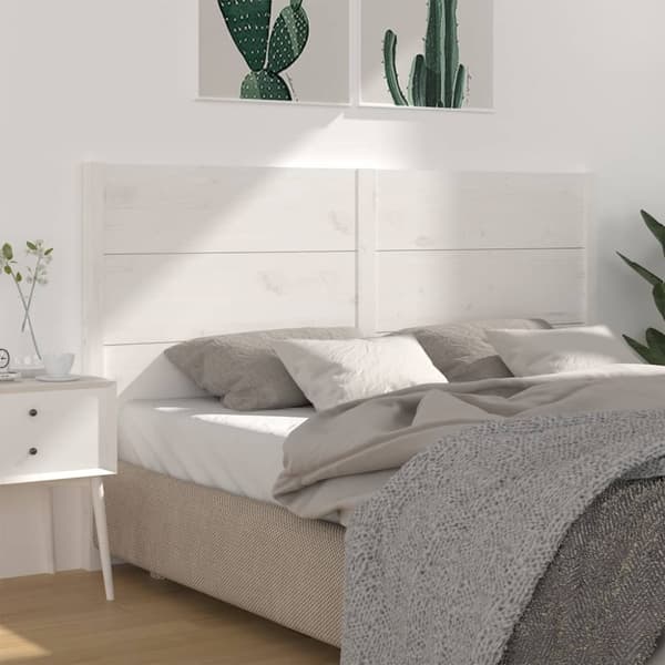 vidaXL sengegærde 186x4x100 cm massivt fyrretræ hvid