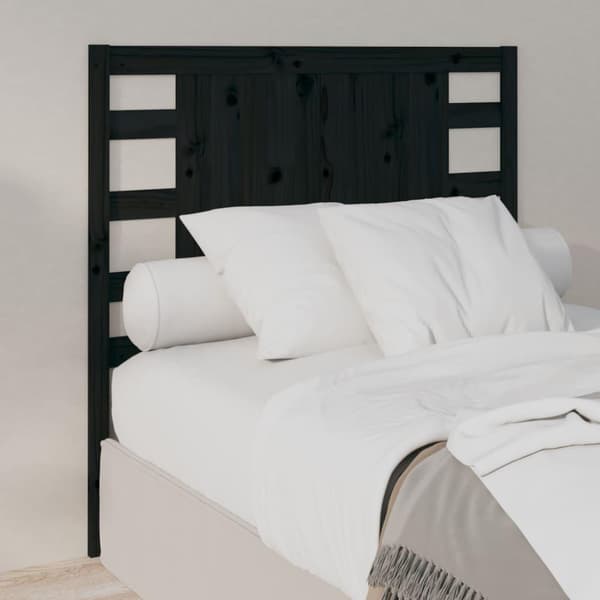 vidaXL sengegærde 106x4x100 cm massivt fyrretræ sort