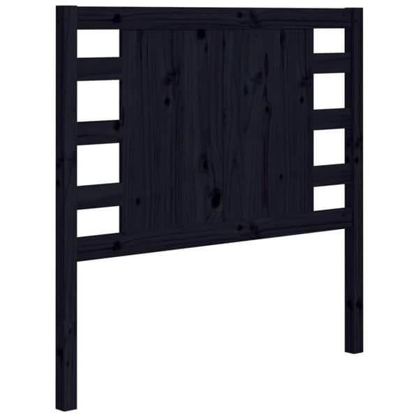 vidaXL sengegærde 106x4x100 cm massivt fyrretræ sort