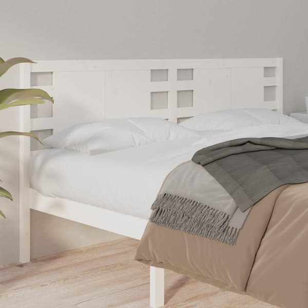 vidaXL sengegærde 126x4x100 cm massivt fyrretræ hvid