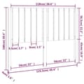 Pikkukuva 6 / 7: vidaXL Sängynpääty valkoinen 125,5x4x100 cm täysi mänty