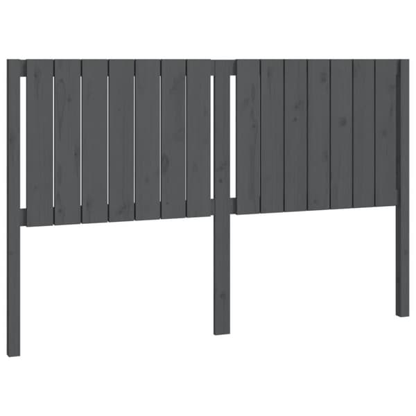 vidaXL Sängynpääty harmaa 155,5x4x100 cm täysi mänty