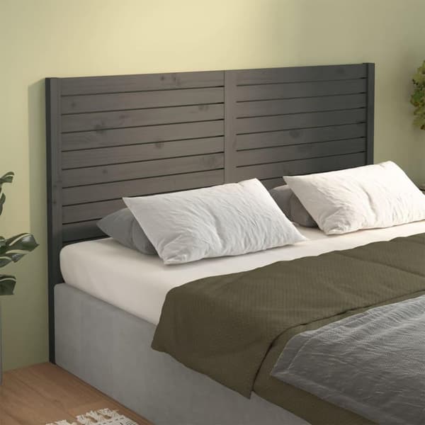 vidaXL Sängynpääty harmaa 126x4x100 cm täysi mänty