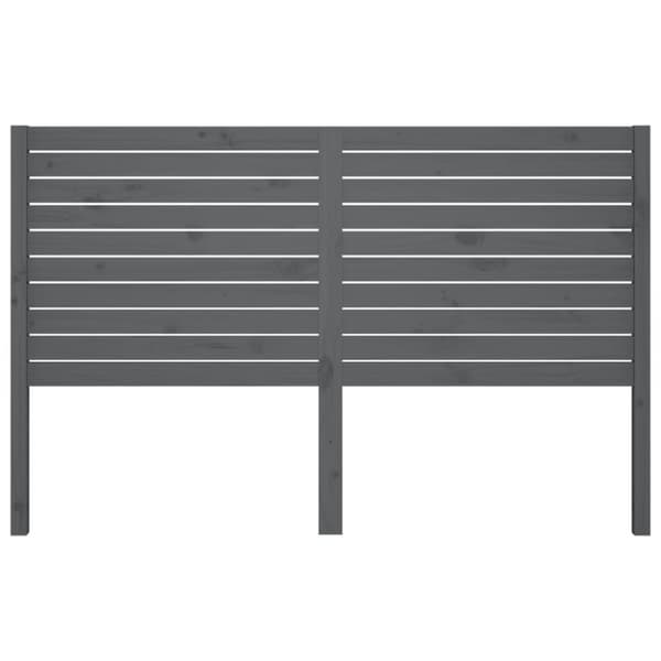 vidaXL Sängynpääty harmaa 126x4x100 cm täysi mänty