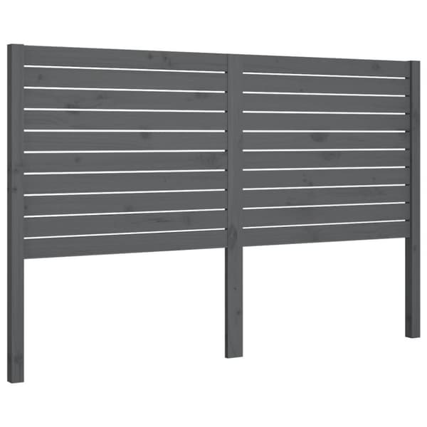 vidaXL Sängynpääty harmaa 126x4x100 cm täysi mänty