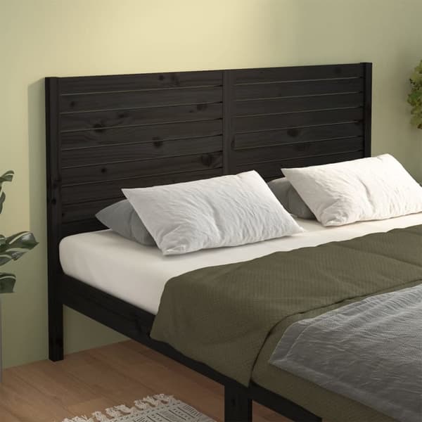 vidaXL sengegærde 166x4x100 cm massivt fyrretræ sort