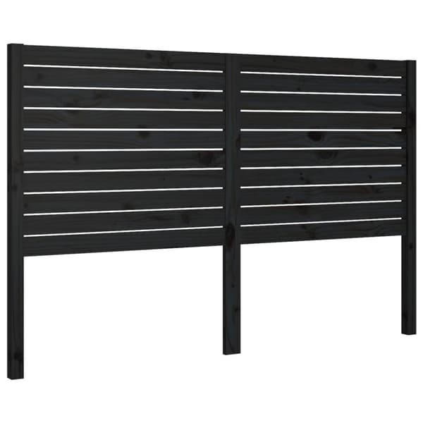 vidaXL sengegærde 166x4x100 cm massivt fyrretræ sort