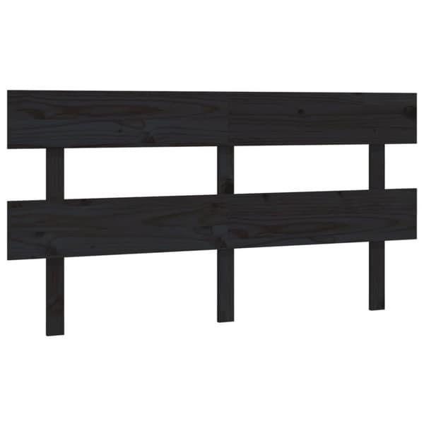 vidaXL Sängynpääty musta 164x3x81 cm täysi mänty