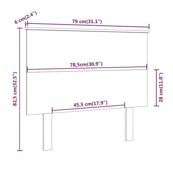 vidaXL Sängynpääty 79x6x82,5 cm täysi mänty