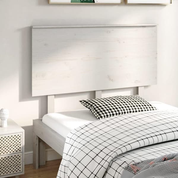vidaXL sengegærde 124x6x82,5 cm massivt fyrretræ hvid