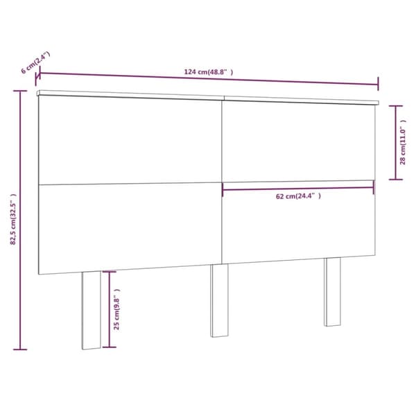 vidaXL sengegærde 124x6x82,5 cm massivt fyrretræ hvid
