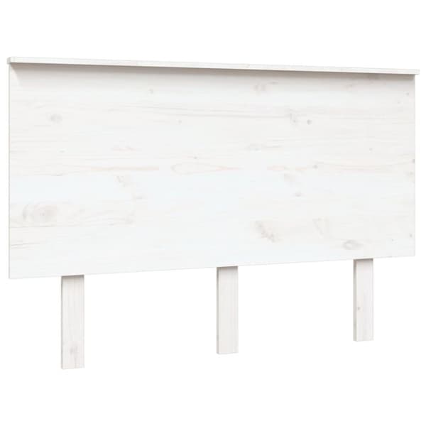 vidaXL sengegærde 124x6x82,5 cm massivt fyrretræ hvid