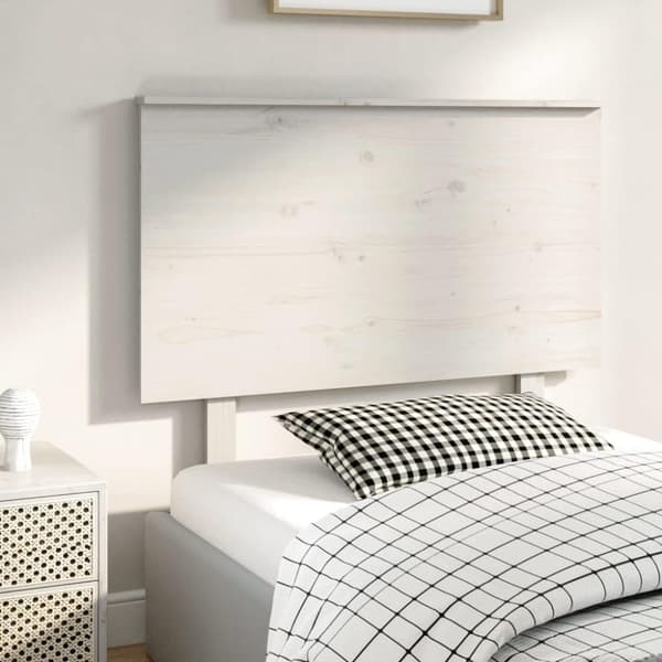 vidaXL sengegærde 104x6x82,5 cm massivt fyrretræ hvid