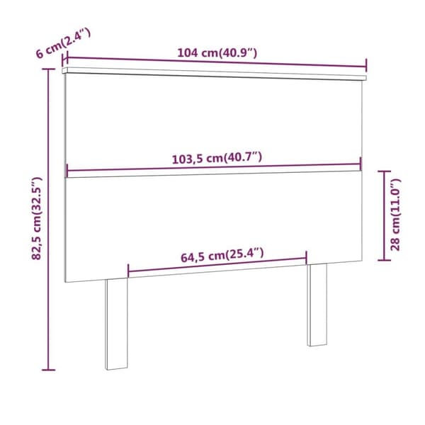 vidaXL sengegærde 104x6x82,5 cm massivt fyrretræ hvid
