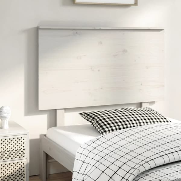 vidaXL sengegærde 104x6x82,5 cm massivt fyrretræ hvid