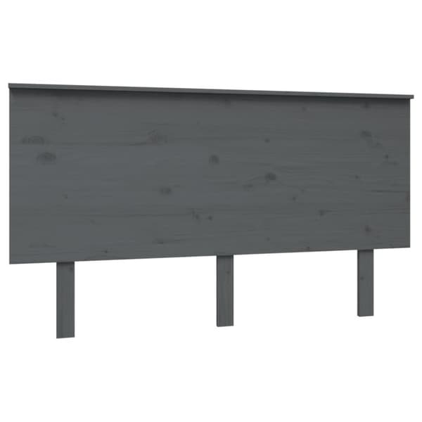 vidaXL sengegærde 144x6x82,5 cm massivt fyrretræ grå