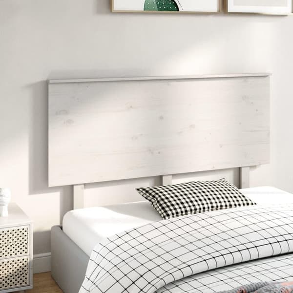 vidaXL sengegærde 144x6x82,5 cm massivt fyrretræ hvid