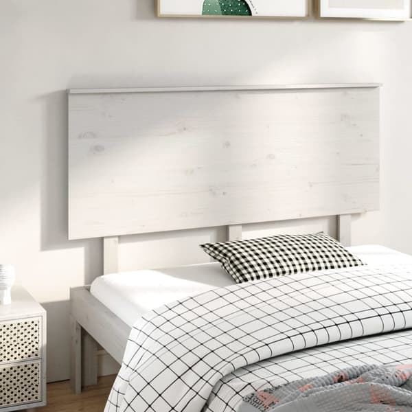 vidaXL sengegærde 144x6x82,5 cm massivt fyrretræ hvid