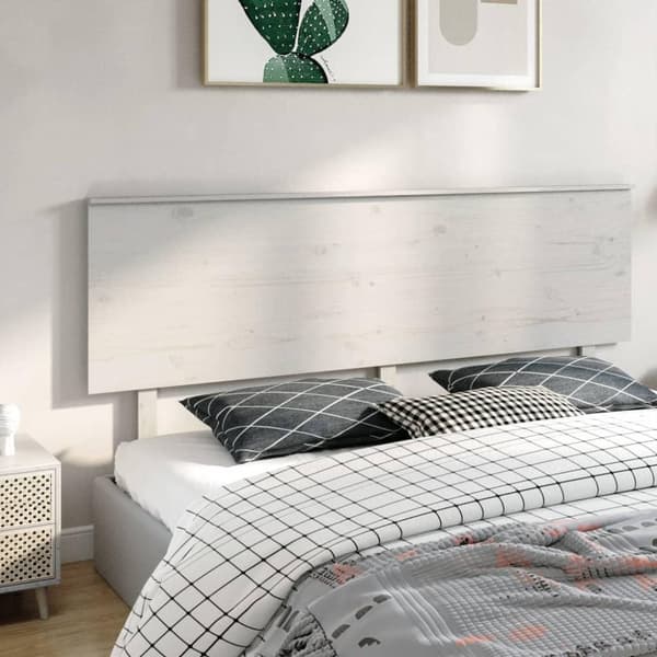 vidaXL Sängynpääty valkoinen 204x6x82,5 cm täysi mänty