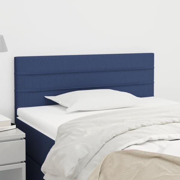 vidaXL sengegavl 90x5x78/88 cm stof blå