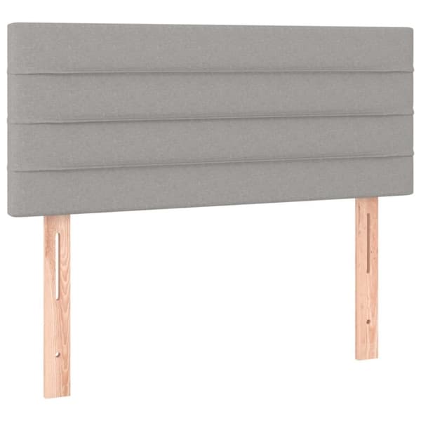 vidaXL sengegavl 100x5x78/88 cm stof lysegrå