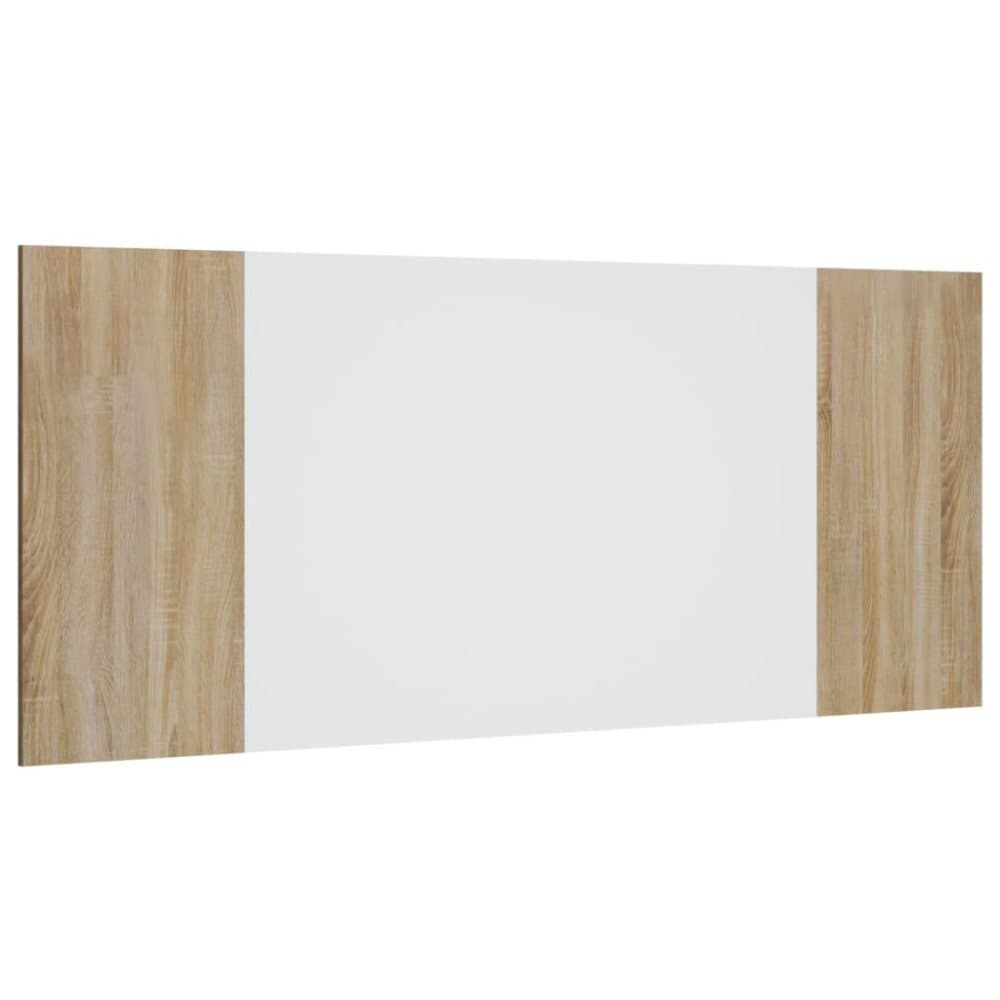 vidaXL Sänggavel vit och sonoma-ek 200x1,5x80 cm konstruerat trä