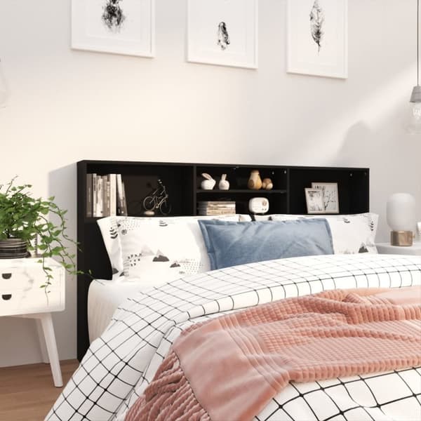 vidaXL Sengegavlskap svart 180x19x103,5 cm