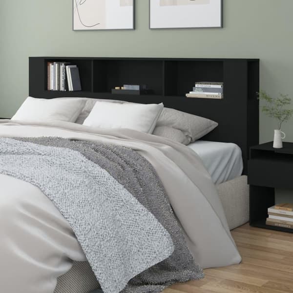 vidaXL Sengegavlskap svart 200x18,5x104,5 cm