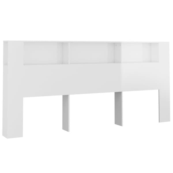 vidaXL Sengegavlskap høyglans hvit 220x18,5x104,5 cm