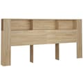 Miniatyrbilde 1 av 8: vidaXL Sengegavlskap sonoma eik 220x18,5x104,5 cm