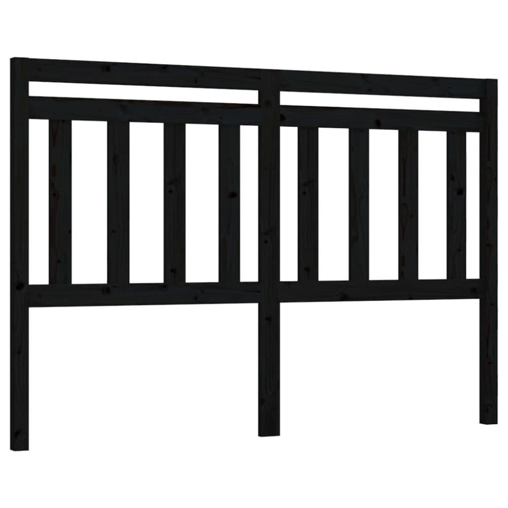 vidaXL Sänggavel svart 140x4x100 cm massiv furu