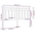 Miniatyrbilde 5 av 6: vidaXL Sengegavl svart 166x4x100 cm heltre furu