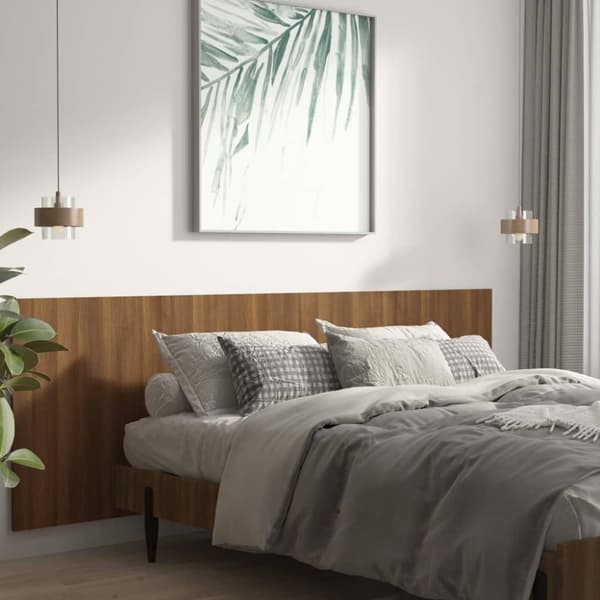 vidaXL Veggmontert sengegavl brun eik 240x1,5x80 cm konstruert tre