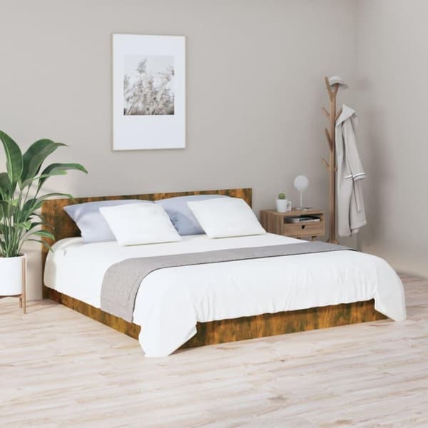 vidaXL Sengegavl røkt eik 200x1,5x80 cm konstruert tre