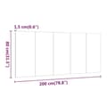 Miniatyrbilde 6 av 8: vidaXL Sengegavl røkt eik 200x1,5x80 cm konstruert tre