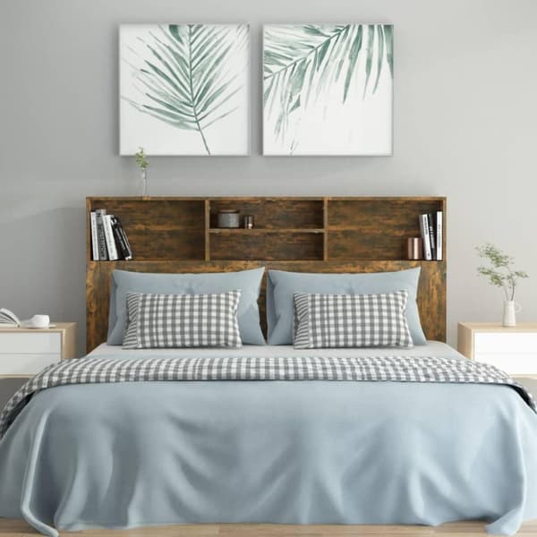 vidaXL Sengegavlskap røkt eik 160x19x103,5 cm
