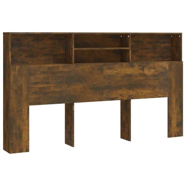 vidaXL Sänggavel med förvaring rökfärgad ek 180x19x103,5 cm