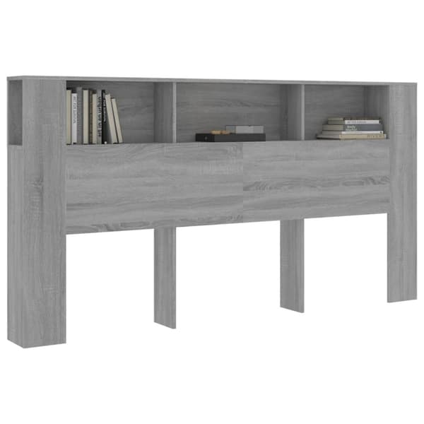vidaXL Sänggavel med förvaring grå sonoma 200x18,5x104,5 cm