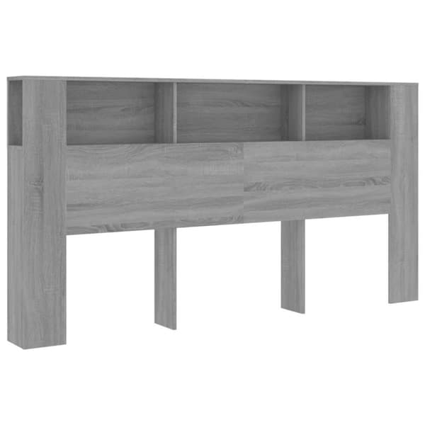 vidaXL Sänggavel med förvaring grå sonoma 200x18,5x104,5 cm