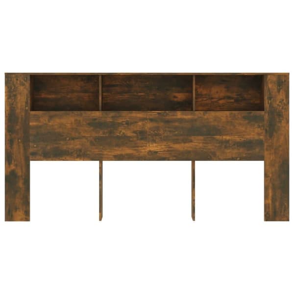vidaXL Sengegavlskap røkt eik 200x18,5x104,5 cm