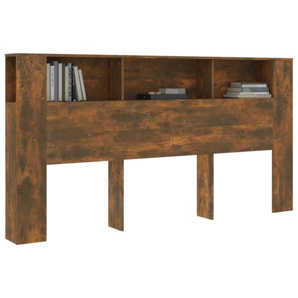 vidaXL Sengegavlskap røkt eik 200x18,5x104,5 cm