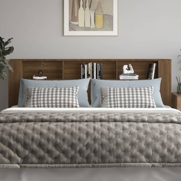 vidaXL Sengegavlskap brun eik 220x18,5x104,5 cm