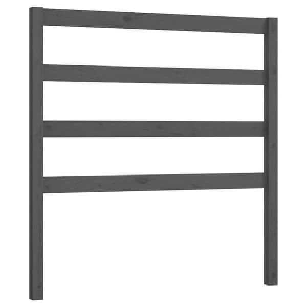 vidaXL Sengegavl grå 81x4x100 cm heltre furu