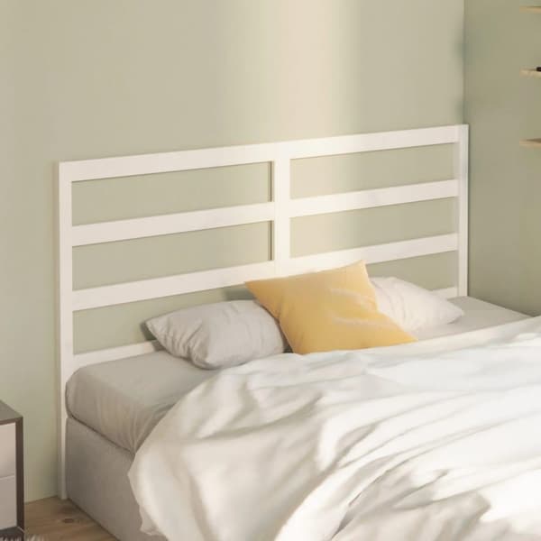 vidaXL Sengegavl hvit 126x4x100 cm heltre furu