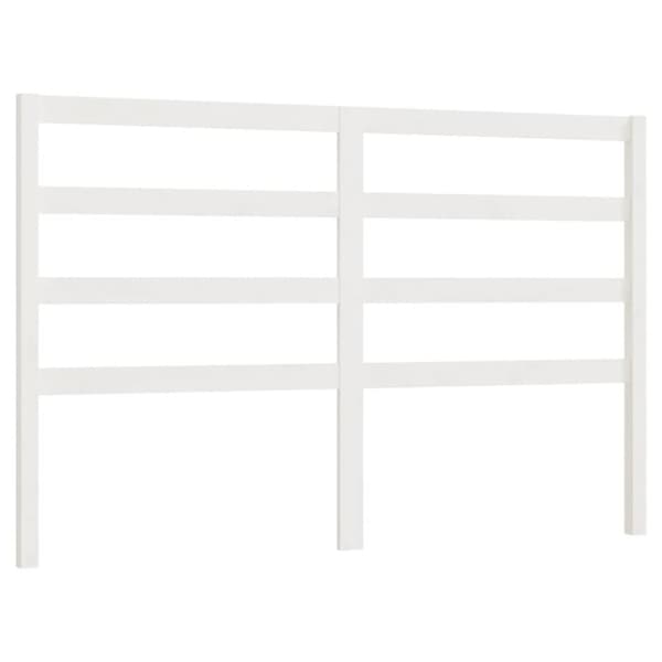 vidaXL Sengegavl hvit 126x4x100 cm heltre furu