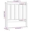 Miniatyrbild 6 av 6: vidaXL Sänggavel svart 81x4x100 cm massiv furu