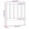 Miniatyrbilde 7 av 7: vidaXL Sengegavl hvit 96x4x100 cm heltre furu