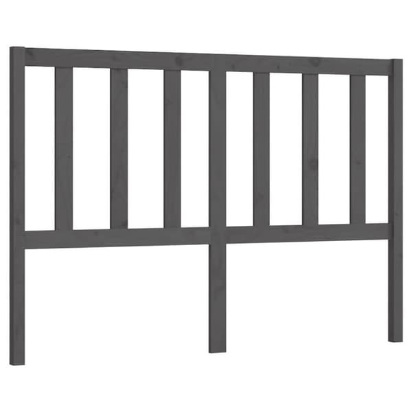 vidaXL Sengegavl grå 156x4x100 cm heltre furu