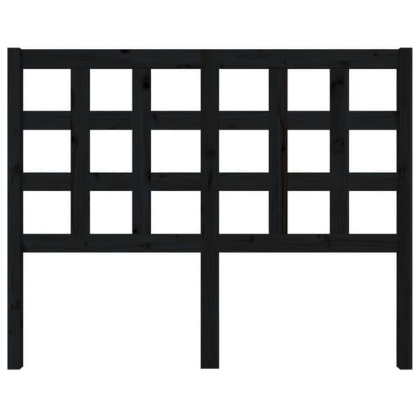 vidaXL Sengegavl svart 125,5x4x100 cm heltre furu